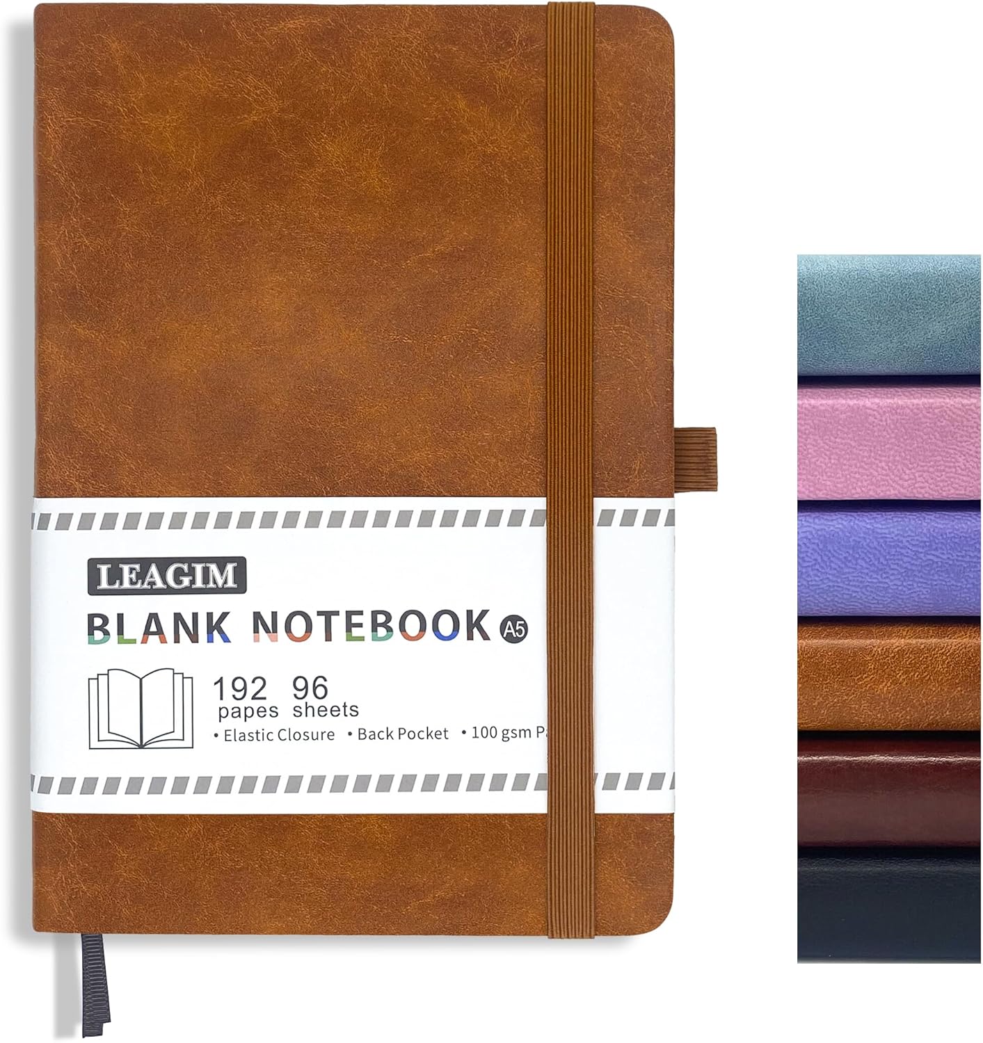 Leatherwork Books - A5 Blank Journal Notebook 192 Pages