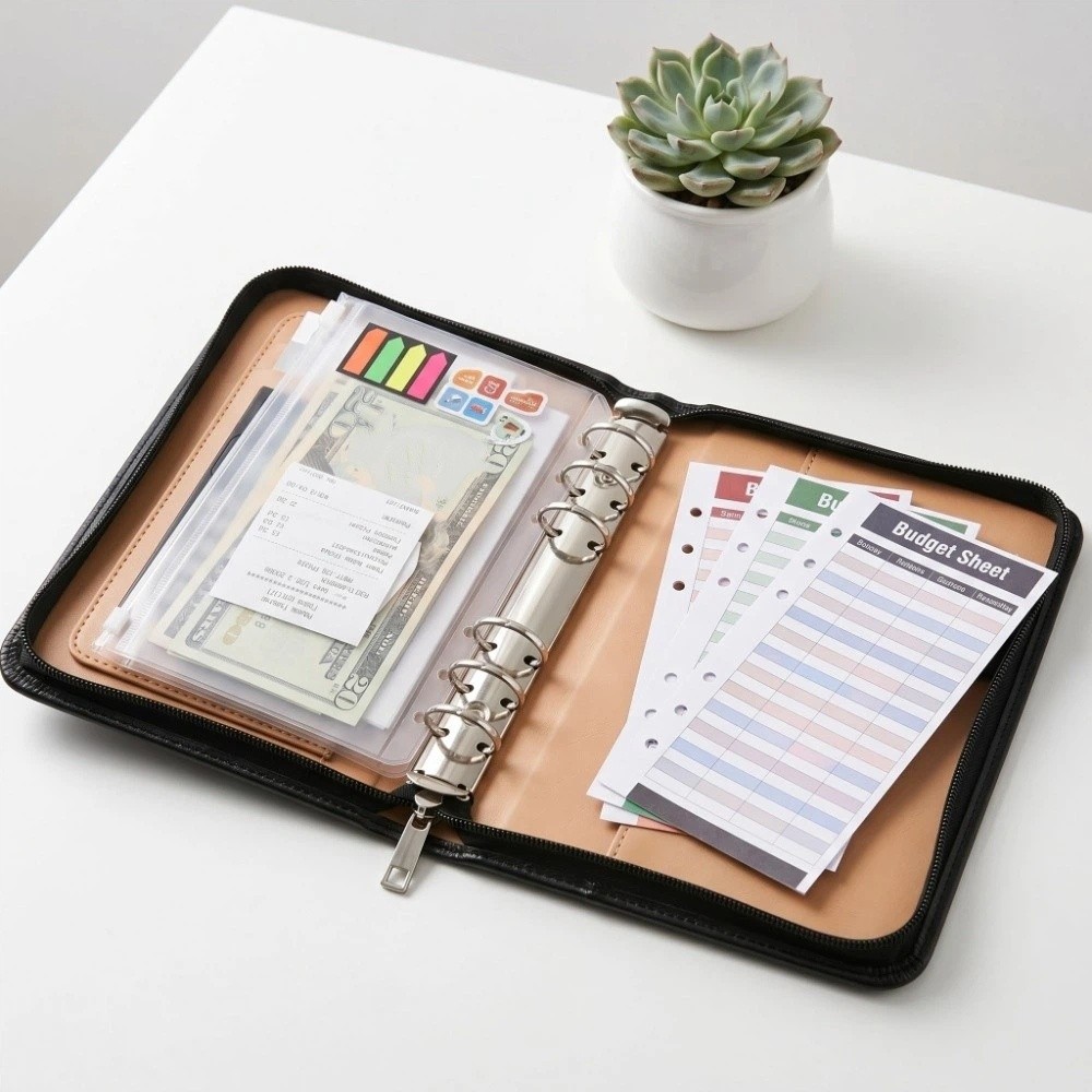 Leatherwork Books - Memo Book 6-Ring File Folder A6