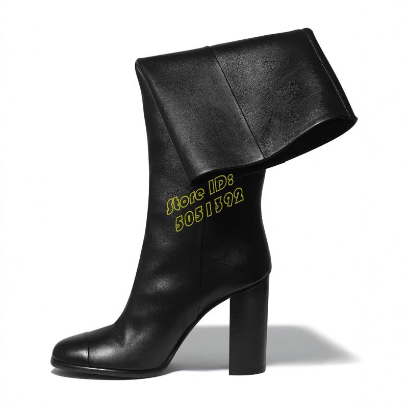 Leather Works - Black Matte Leather Knee High Boots
