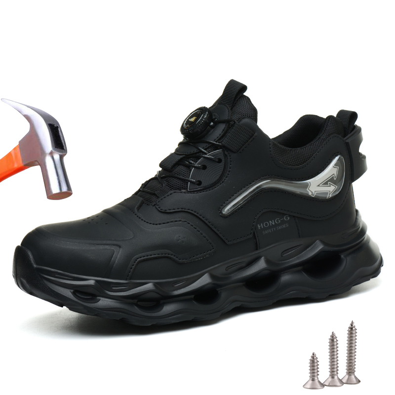 Leather Work Women Shoes - Waterproof Work Safety Shoes Men Women