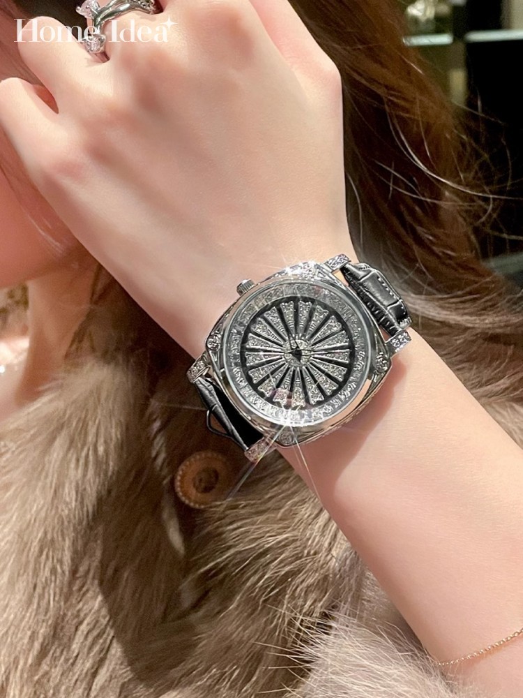 Leatherwork Accessories - Fashion Women Shiny Diamonds Quartz Watch