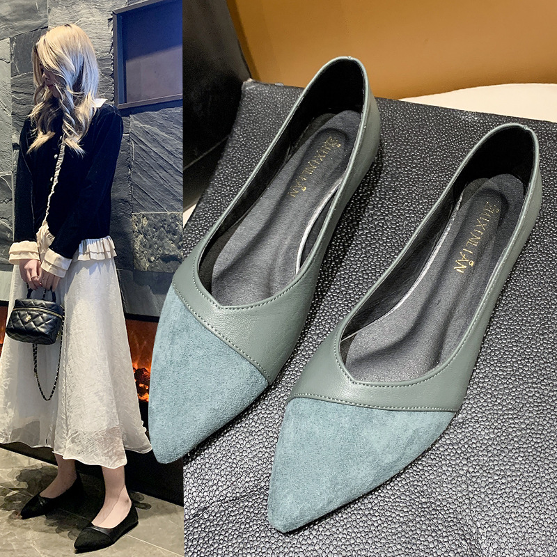Leather Works - Flat black leather shoes for women