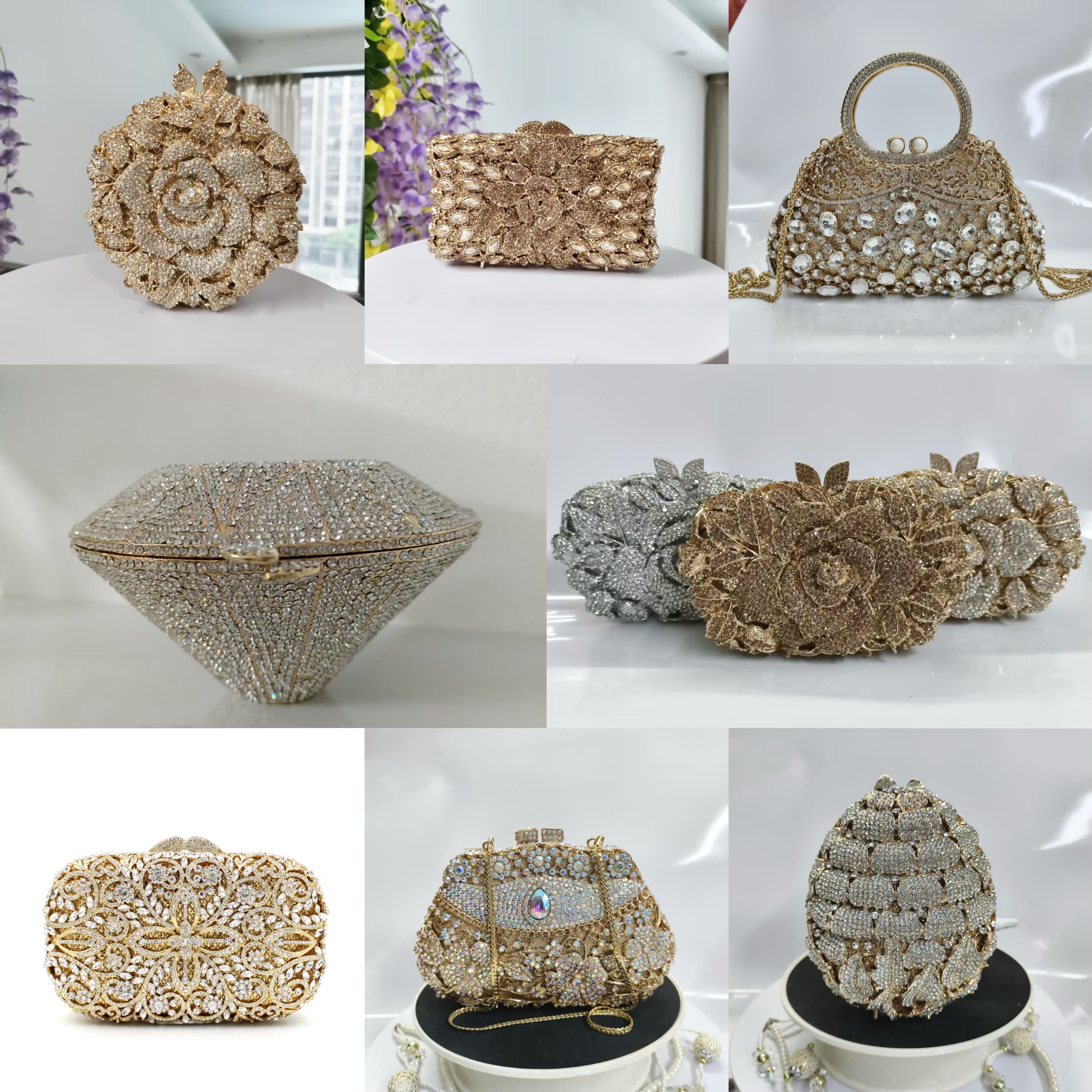 New Rhinestone Clutch Purse Wo - Leatherwork Wallet ulasan dan harga