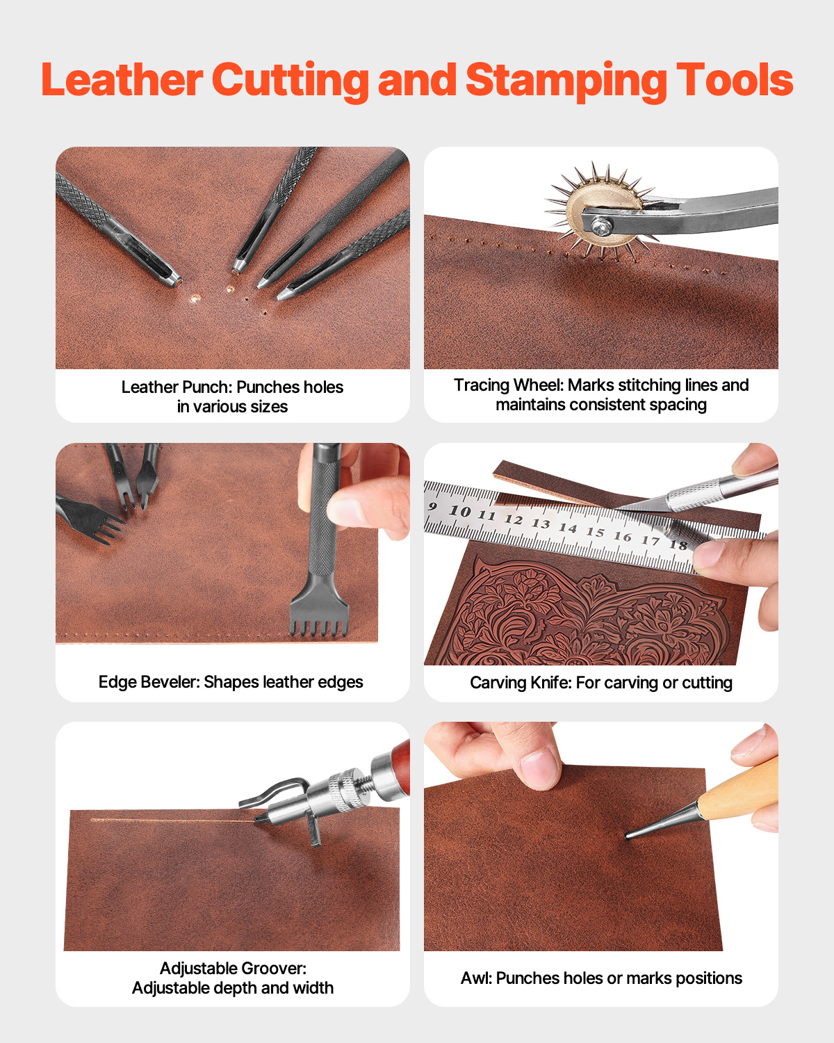 SucceBuy 38/59/61/72/92PCs Lea - Leatherwork Tool Kit ulasan dan harga