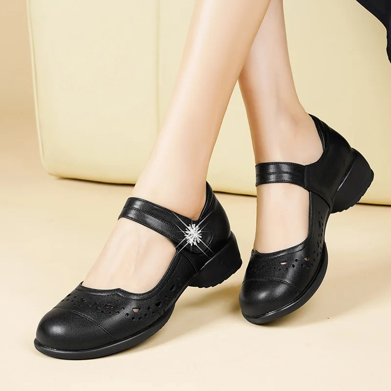 3cm All Match Breathable Comfo - Leather Work Women Shoes ulasan dan harga