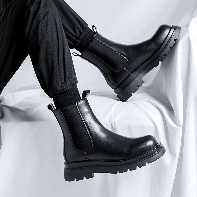 British 2025 Men Leather Boots - Leather Work Fabric ulasan dan harga