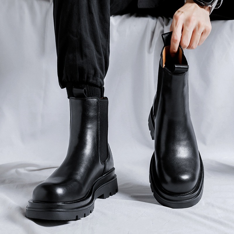 British 2025 Men Leather Boots - Leather Work Fabric ulasan dan harga