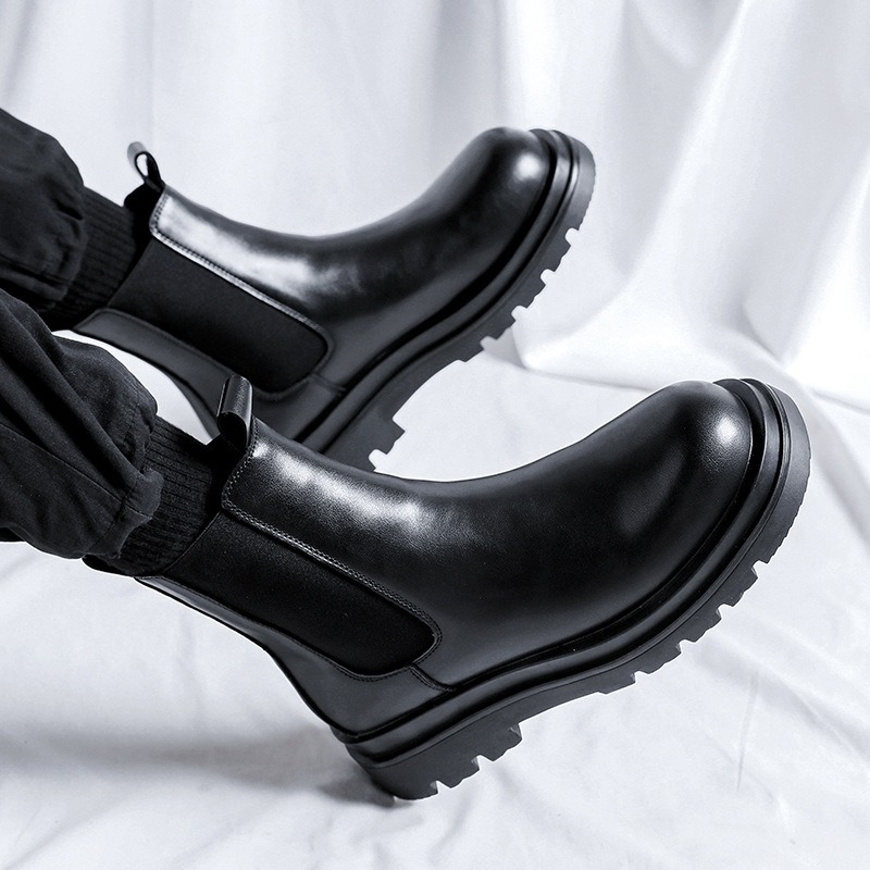 British 2025 Men Leather Boots - Leather Work Fabric ulasan dan harga