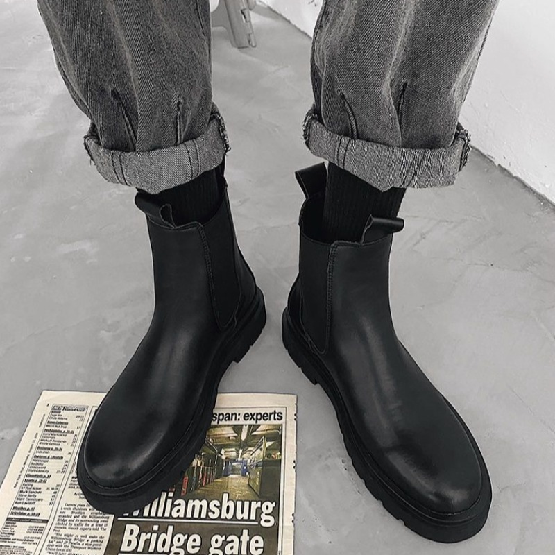 British 2025 Men Leather Boots - Leather Work Fabric ulasan dan harga