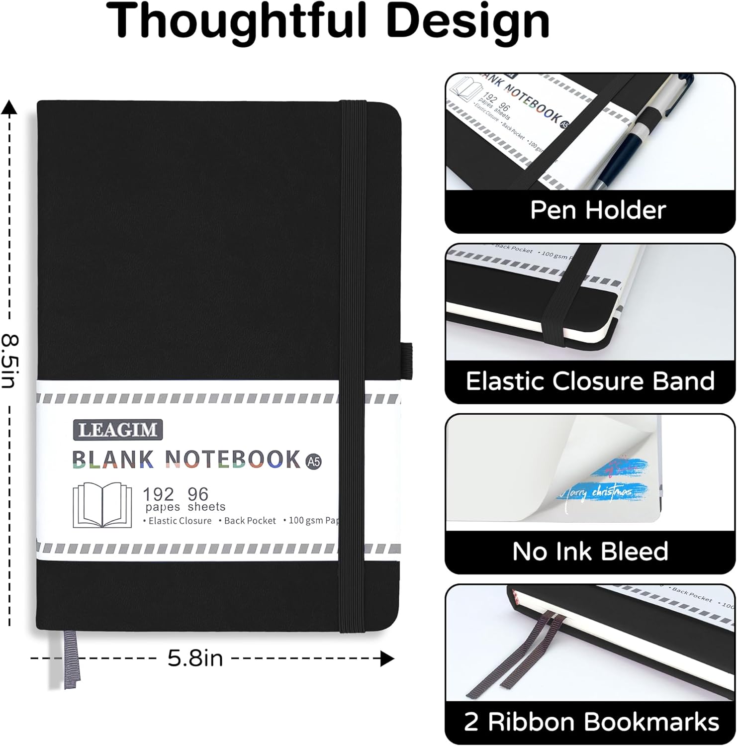 Blank Journal Notebook A5 192  - Leatherwork Books ulasan dan harga