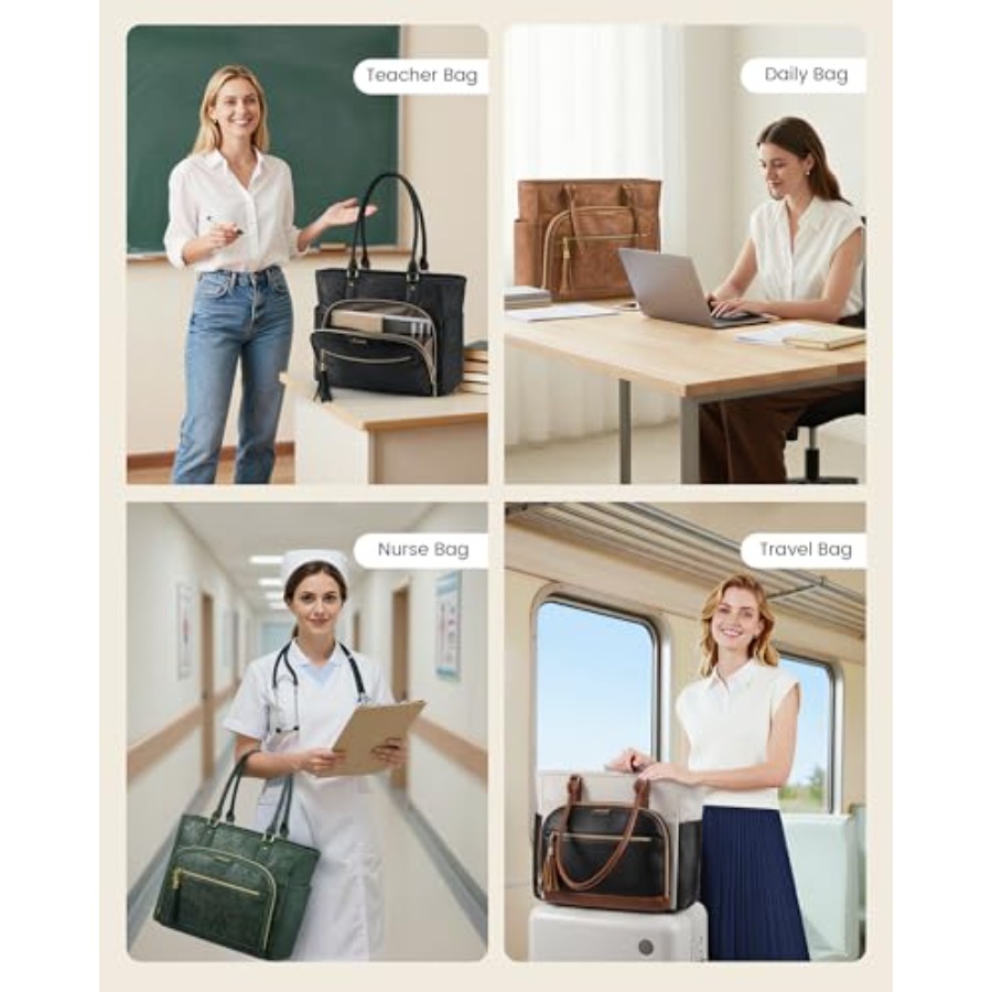 Laptop Tote Bag for Women With - Vintage Leatherwork ulasan dan harga
