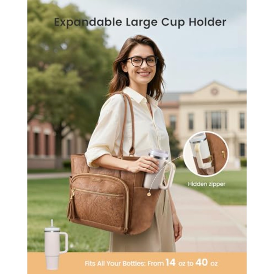 Laptop Tote Bag for Women With - Vintage Leatherwork ulasan dan harga