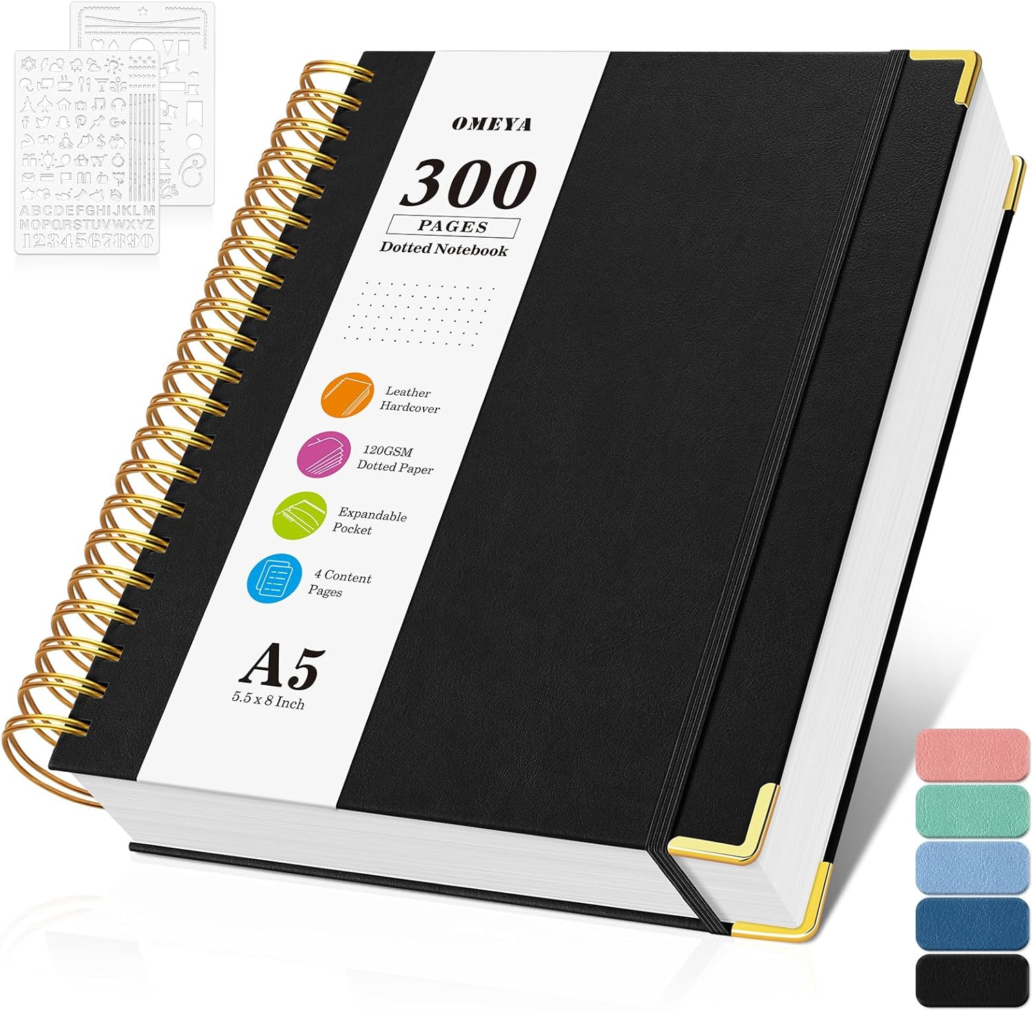 A5 Dotted Journal Spiral Noteb - Leather Work Notebook ulasan dan harga