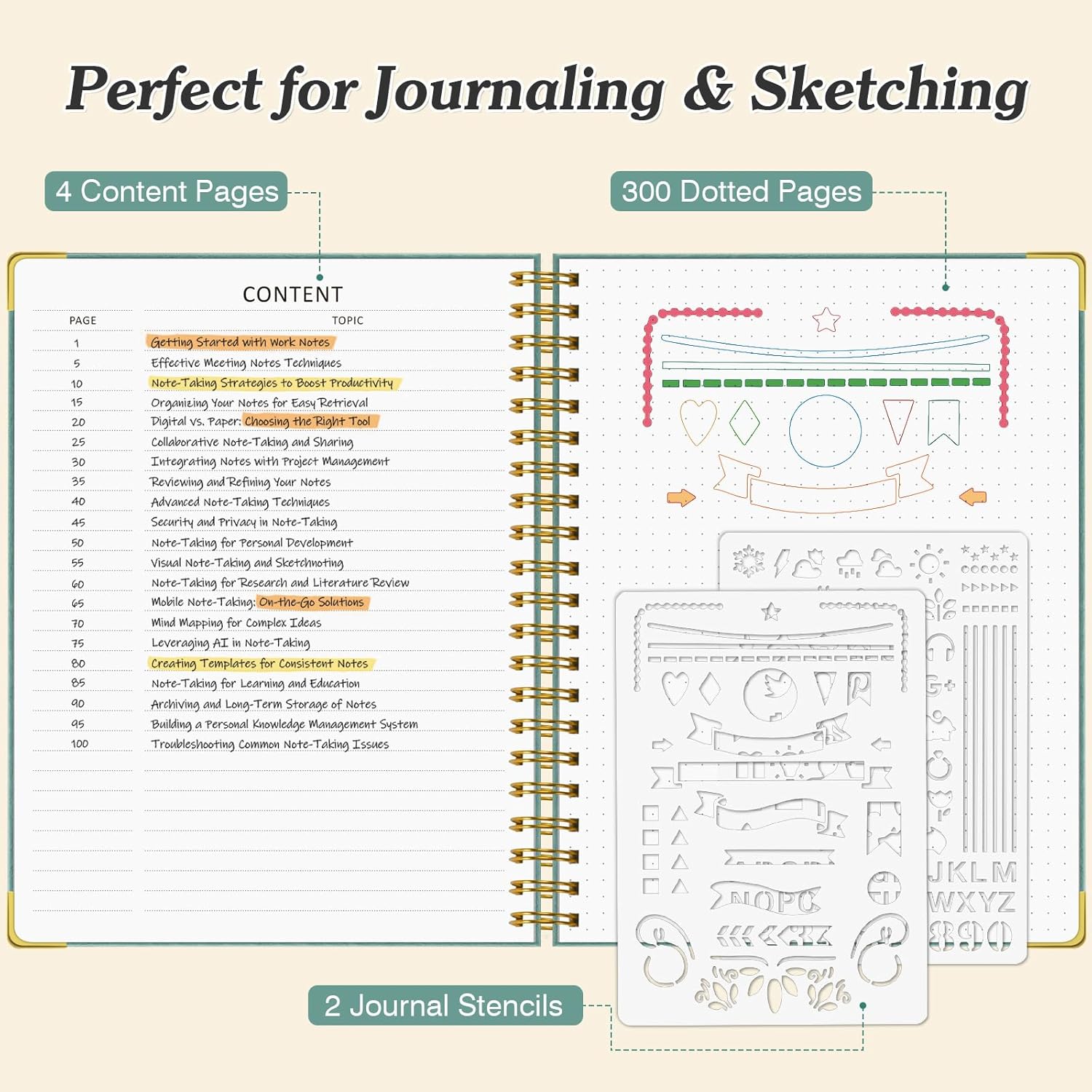 A5 Dotted Journal Spiral Noteb - Leather Work Notebook ulasan dan harga