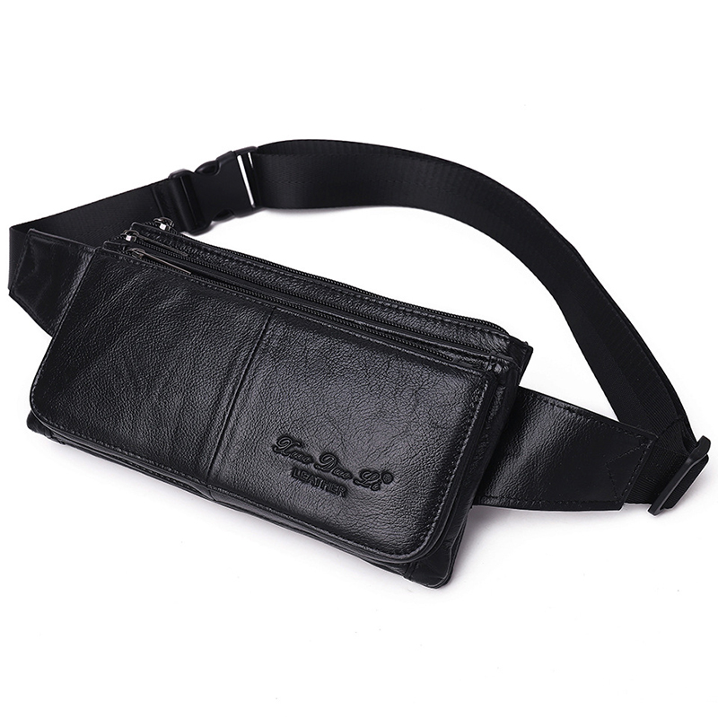 Men Waist Fanny Pack Belt Hip  - Leatherwork Wallet ulasan dan harga