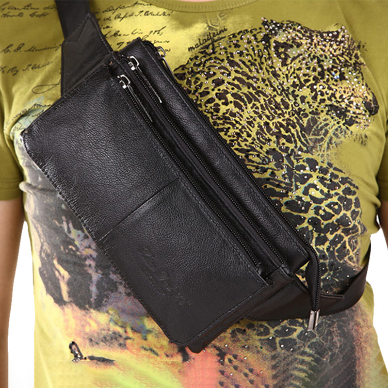 Men Waist Fanny Pack Belt Hip  - Leatherwork Wallet ulasan dan harga