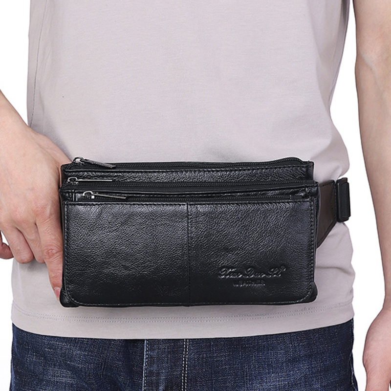 Men Waist Fanny Pack Belt Hip  - Leatherwork Wallet ulasan dan harga