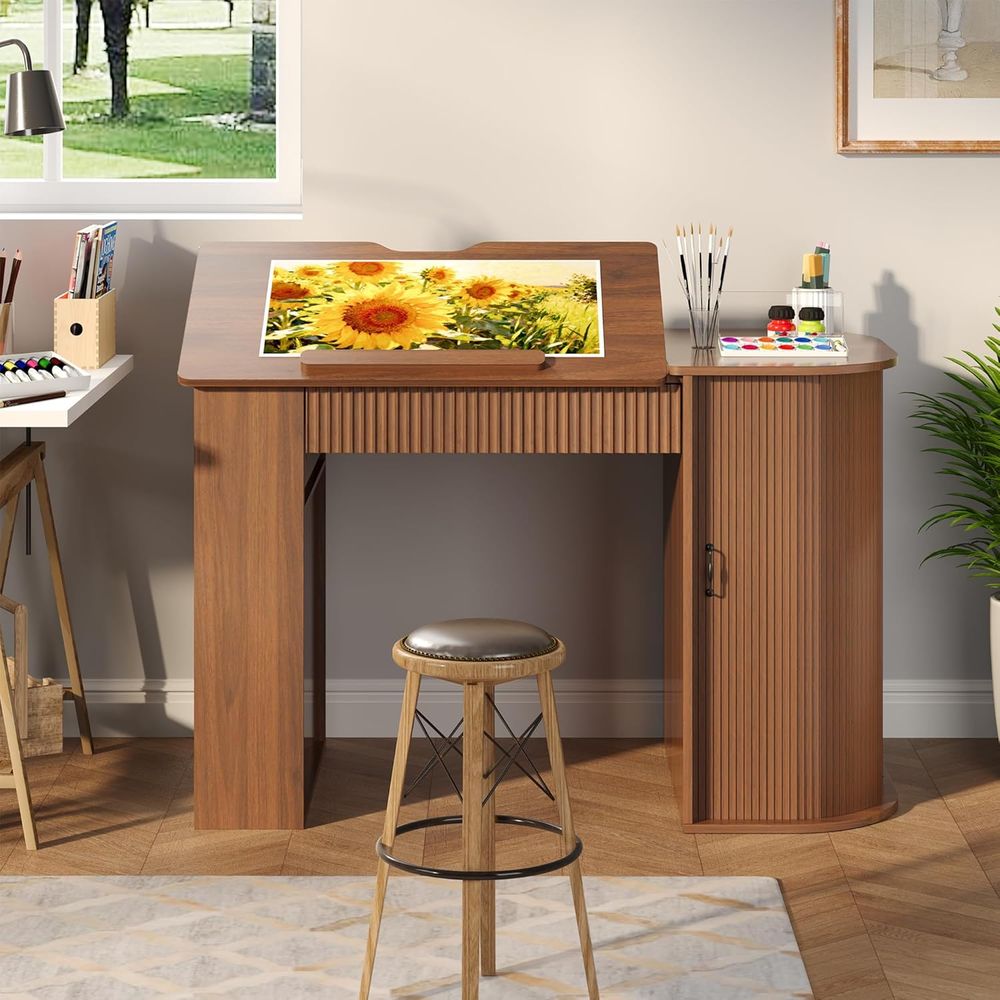 Storage Cabinet Desk with Draw - Leather Works ulasan dan harga