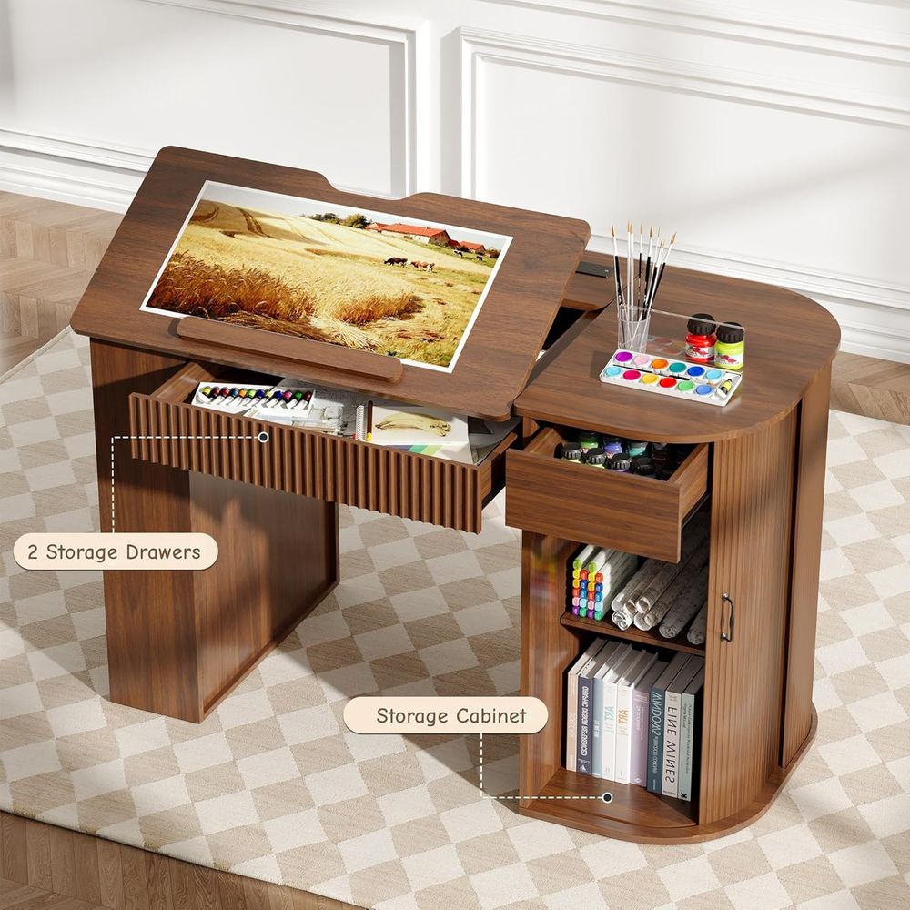 Storage Cabinet Desk with Draw - Leather Works ulasan dan harga