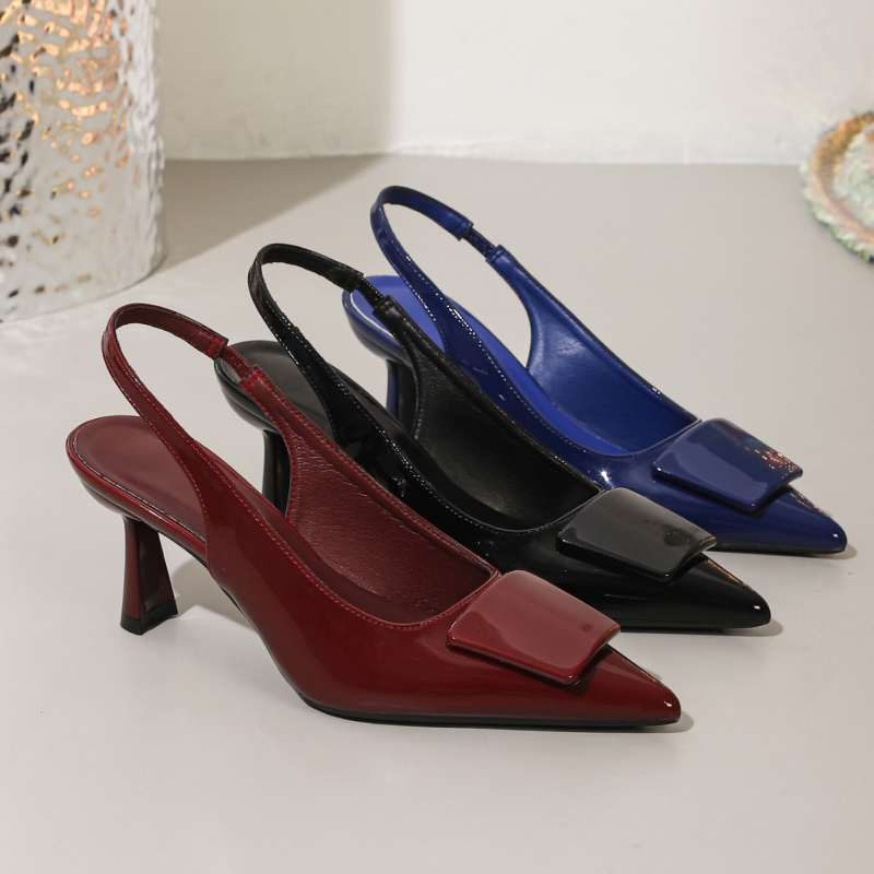 European size backless sandals - Leather Work Women Shoes ulasan dan harga