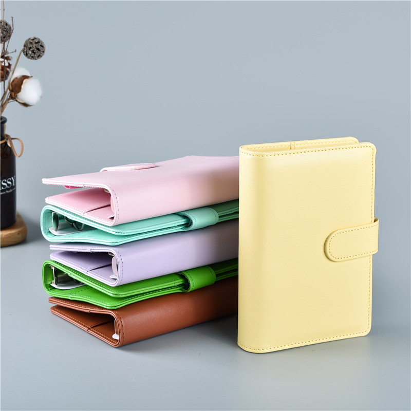 Macaron Color A5 A6 6 Ring Bin - Leather Work Notebook ulasan dan harga