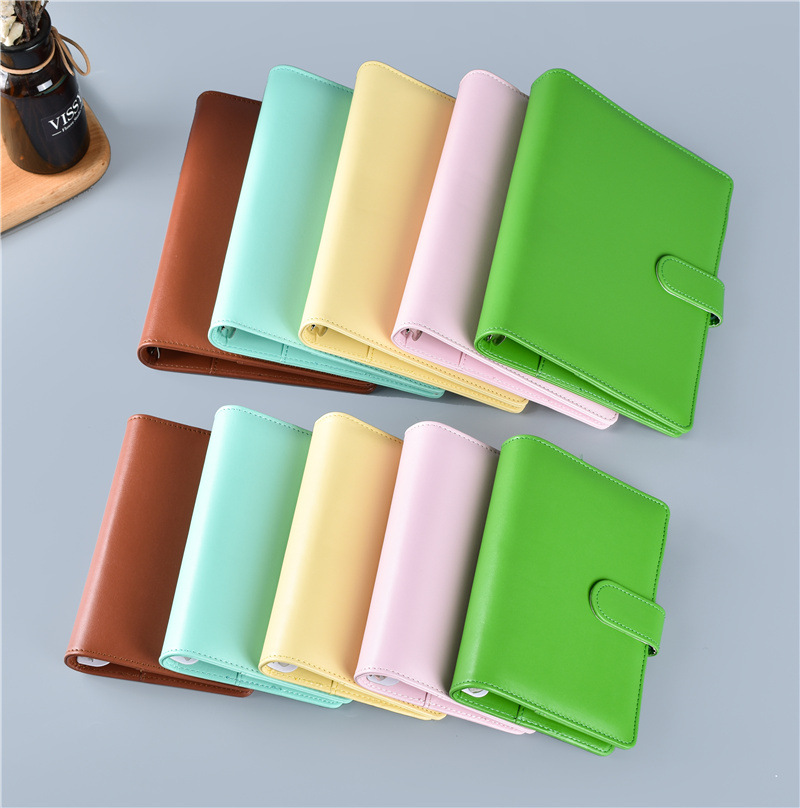 Macaron Color A5 A6 6 Ring Bin - Leather Work Notebook ulasan dan harga