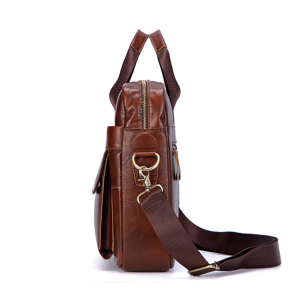 Men Genuine Leather Handbag Fa - Leather Work Bag ulasan dan harga