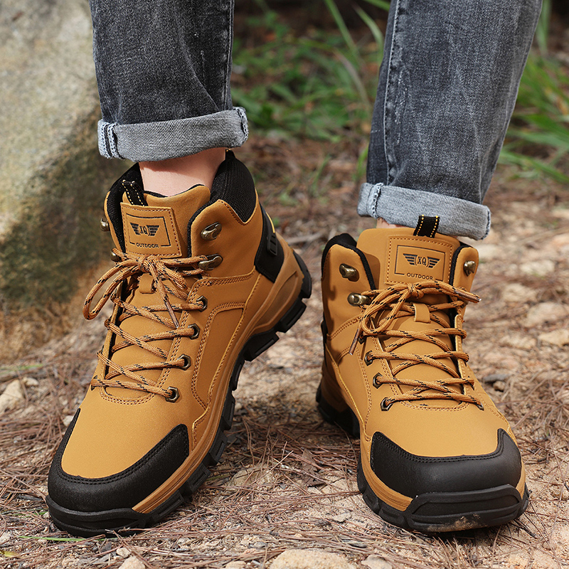 New Autumn Men's Boots Fashion - Leather Work Fabric ulasan dan harga