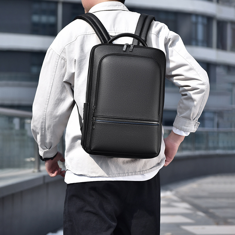 PU Leather Men's Backpack USB  - Leather Work Bag ulasan dan harga