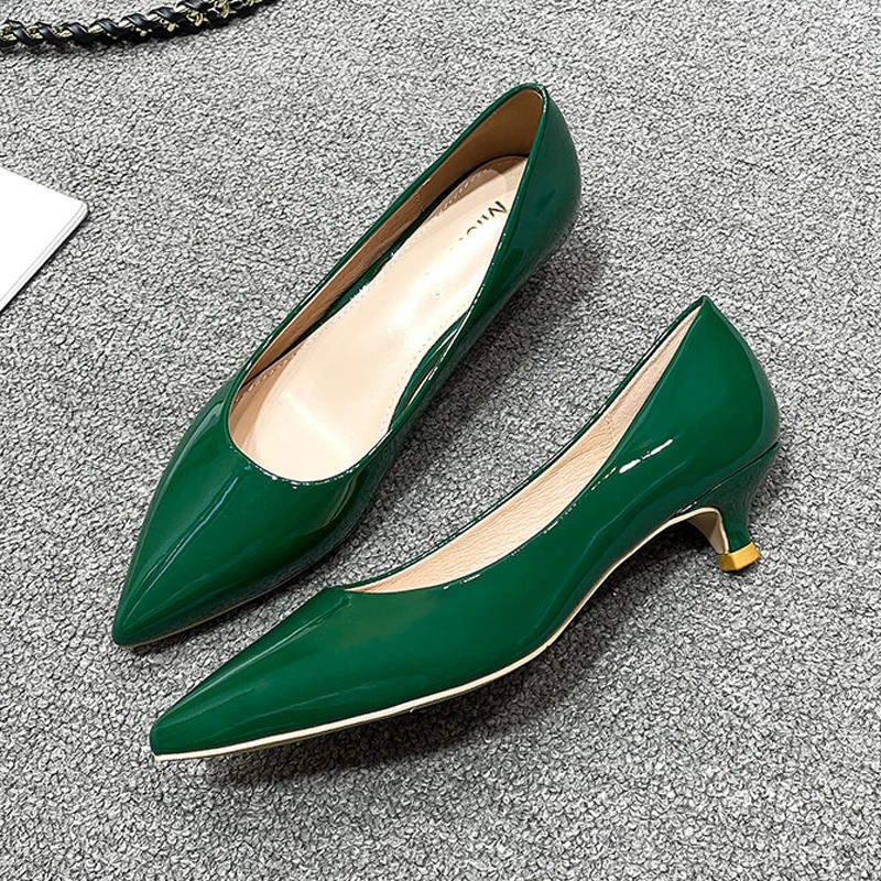 Women Low Small High Heels Sho - Leather Work Japan ulasan dan harga