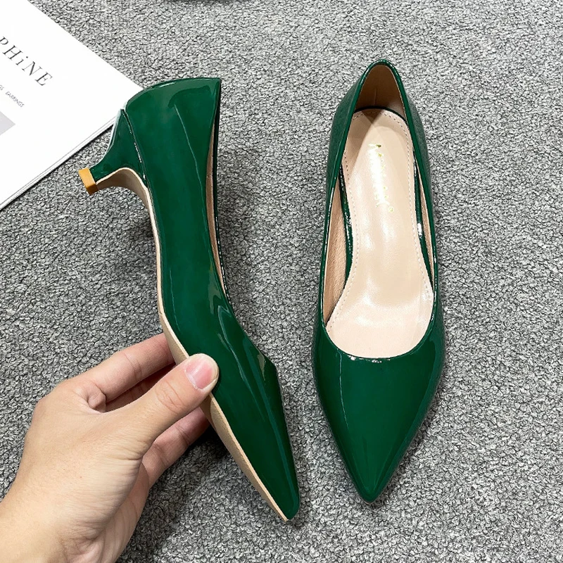 Women Low Small High Heels Sho - Leather Work Japan ulasan dan harga
