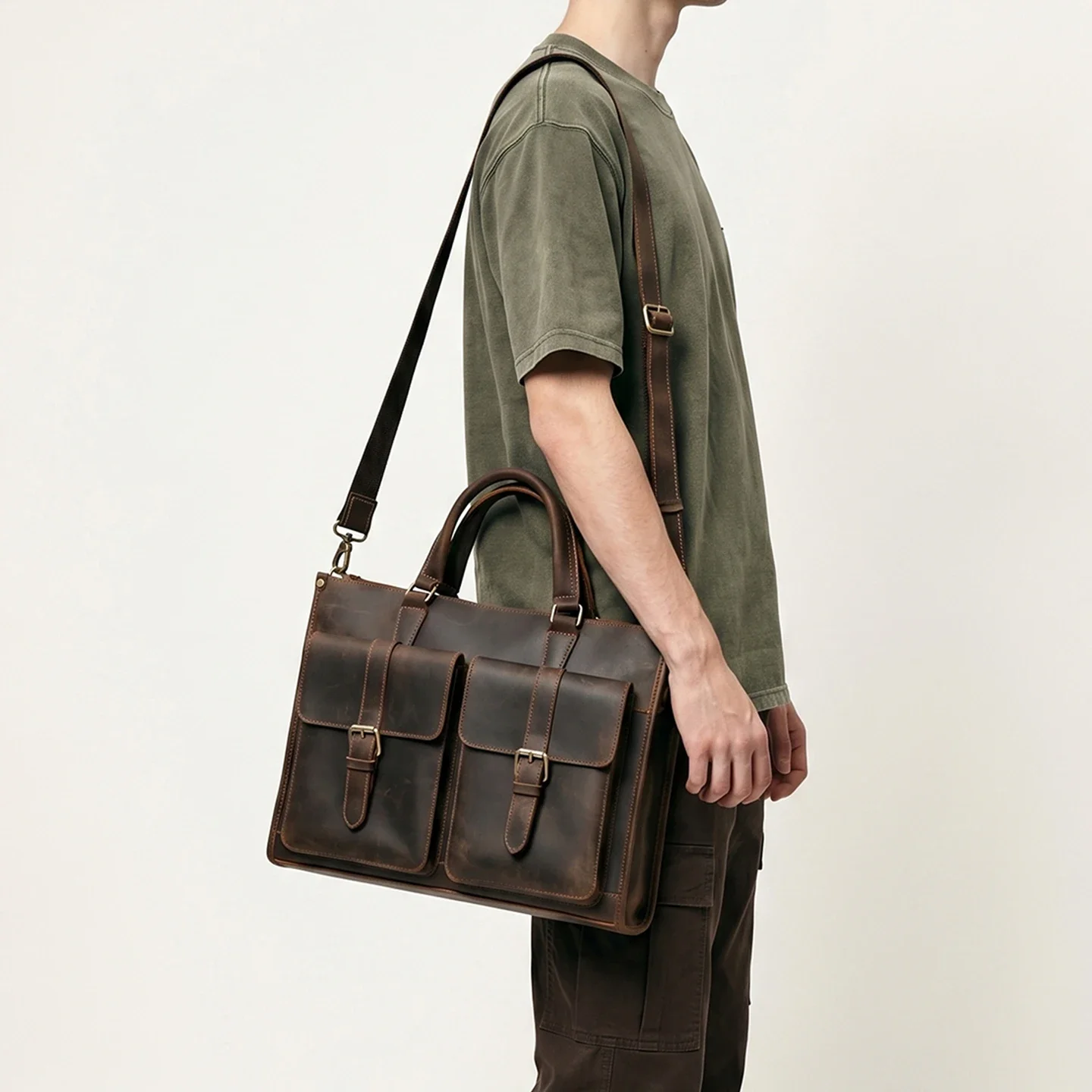 Vintage Genuine Leather Men Cr - Vintage Leatherwork ulasan dan harga