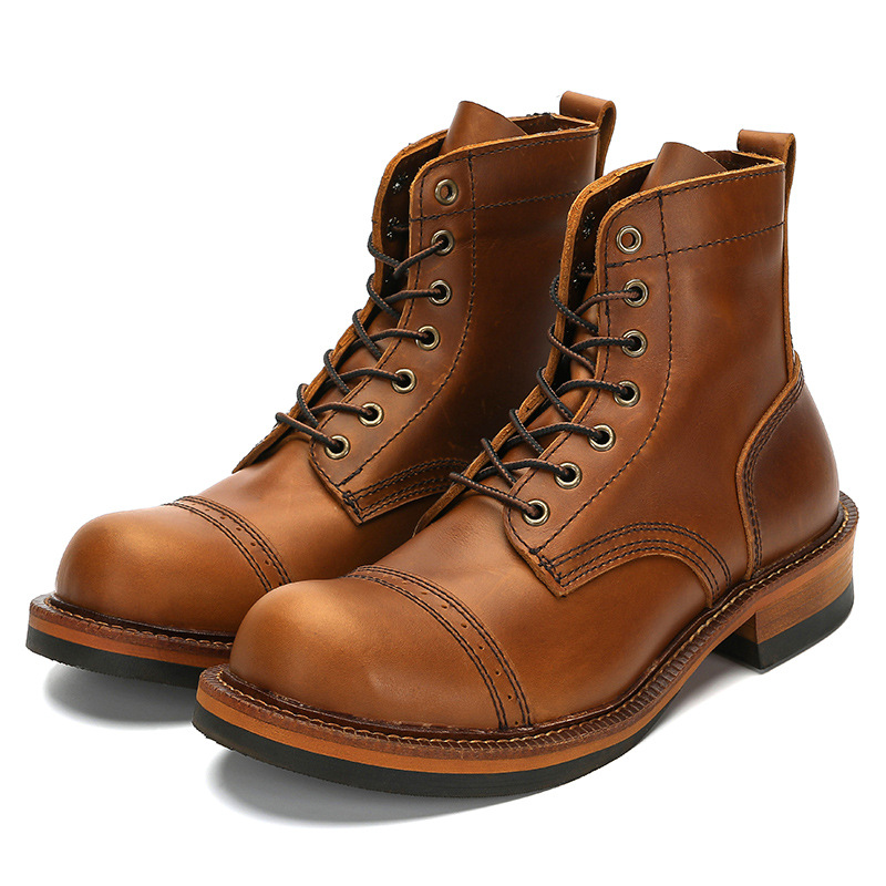 Men's Genuine Leather Motorcyc - Vintage Leatherwork ulasan dan harga