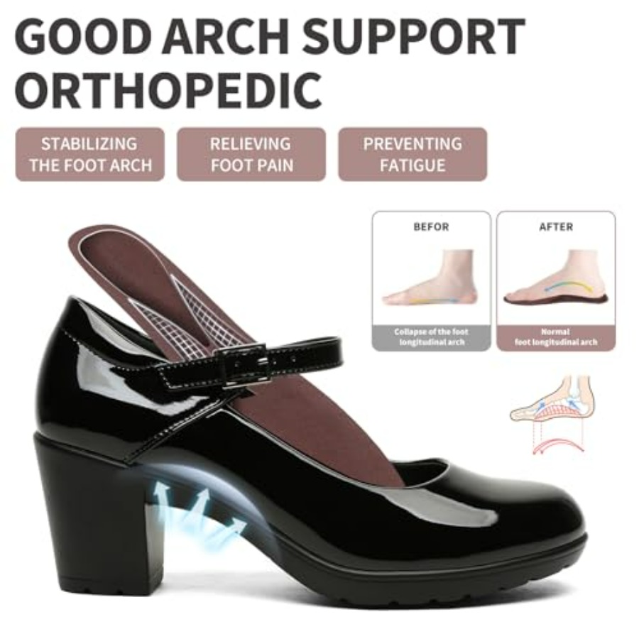 Womens Mary Jane Dress Shoes C - Leather Work Women Shoes ulasan dan harga