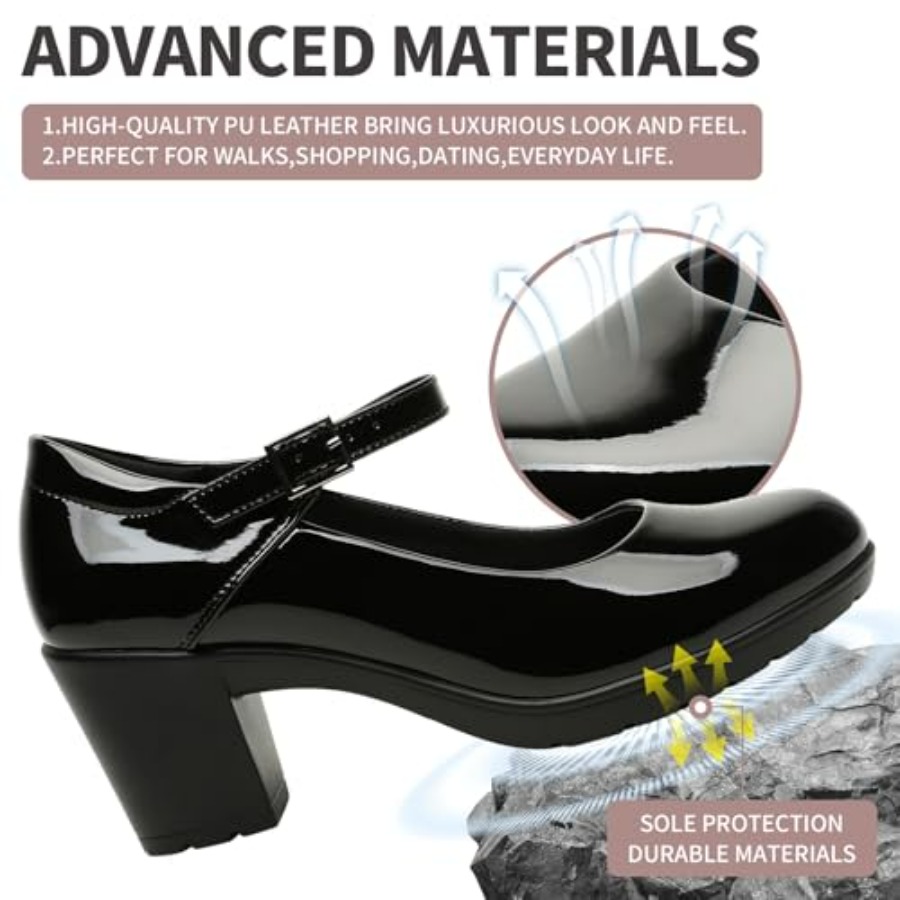 Womens Mary Jane Dress Shoes C - Leather Work Women Shoes ulasan dan harga