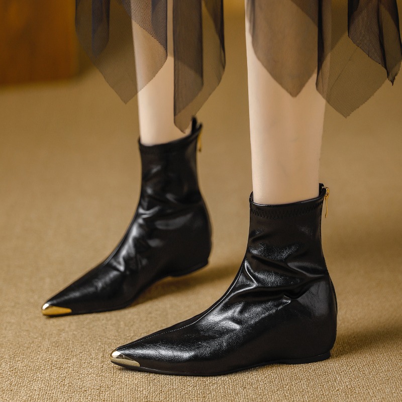 Women Pointed Toe Stretch Ankl - Leather Work Fabric ulasan dan harga