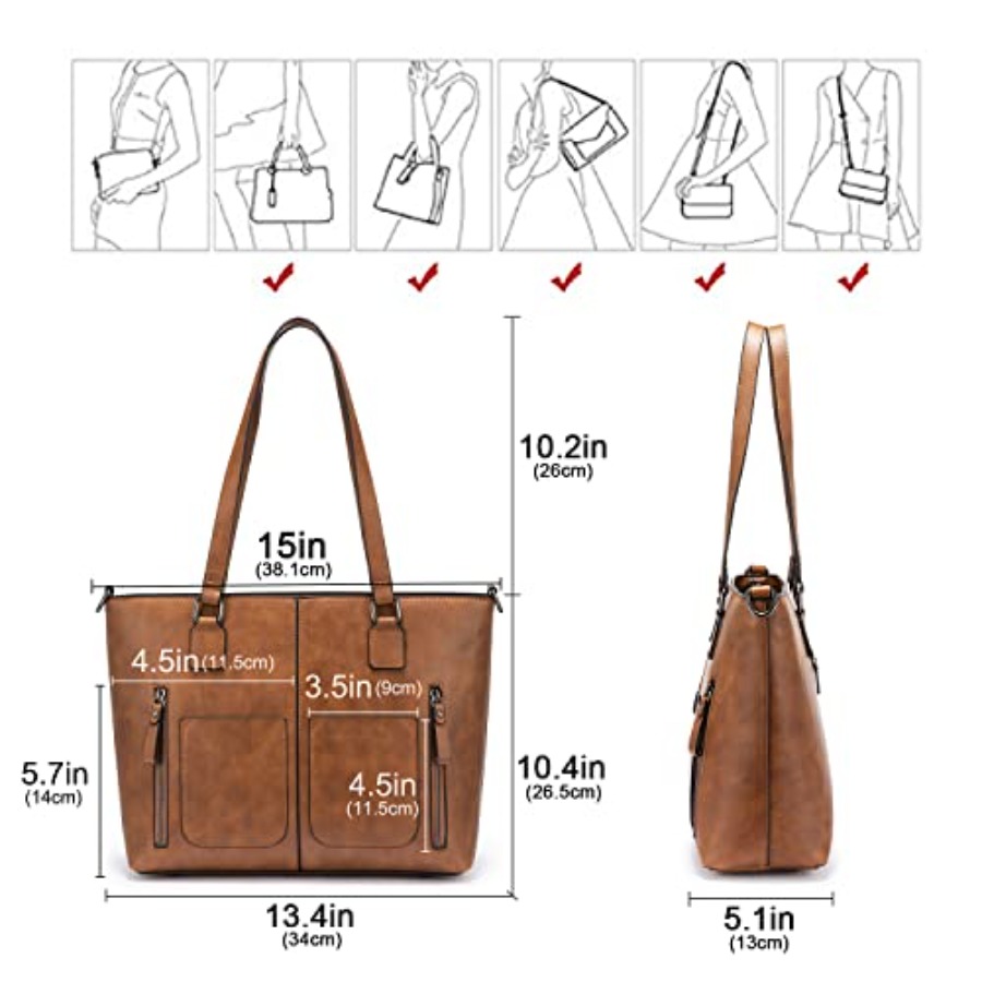 LOVEVOOK Purses Tote Bag for W - Leather Work Bag ulasan dan harga