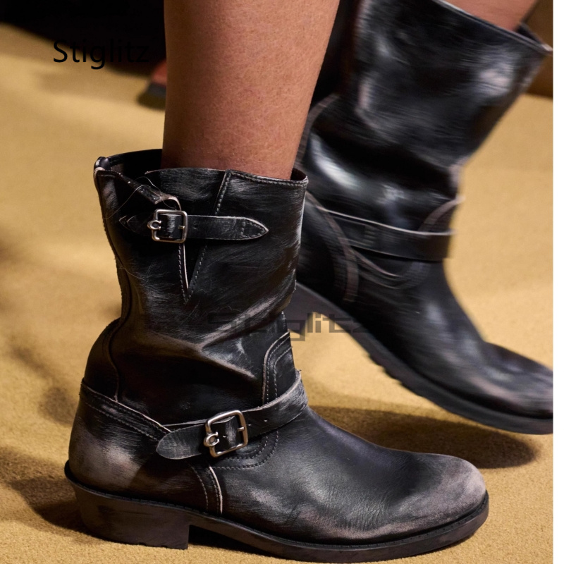 Retro Western Cowboy Boots for - Leather Work Women Shoes ulasan dan harga