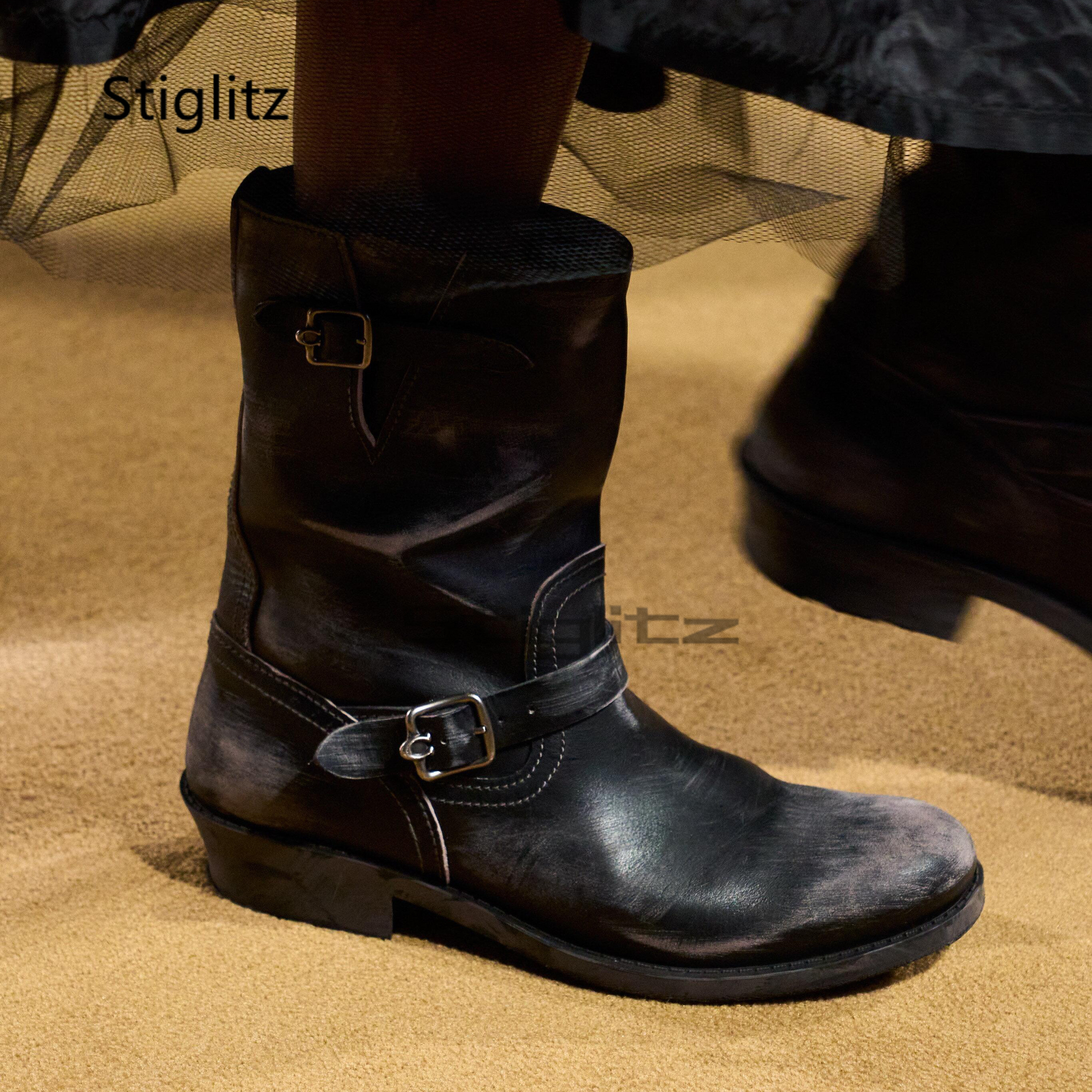 Retro Western Cowboy Boots for - Leather Work Women Shoes ulasan dan harga