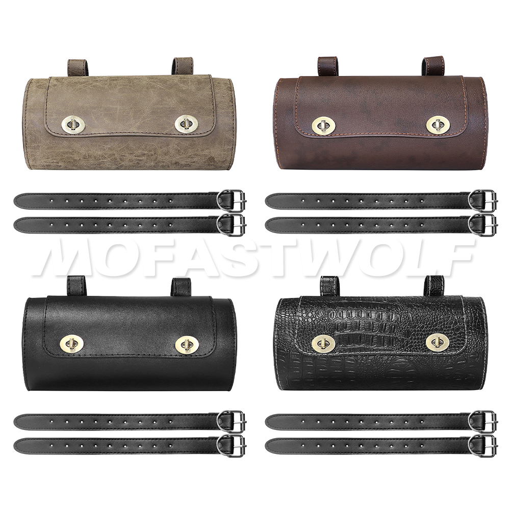 1X Black Universal Motorcycle  - Leather Work Bag ulasan dan harga