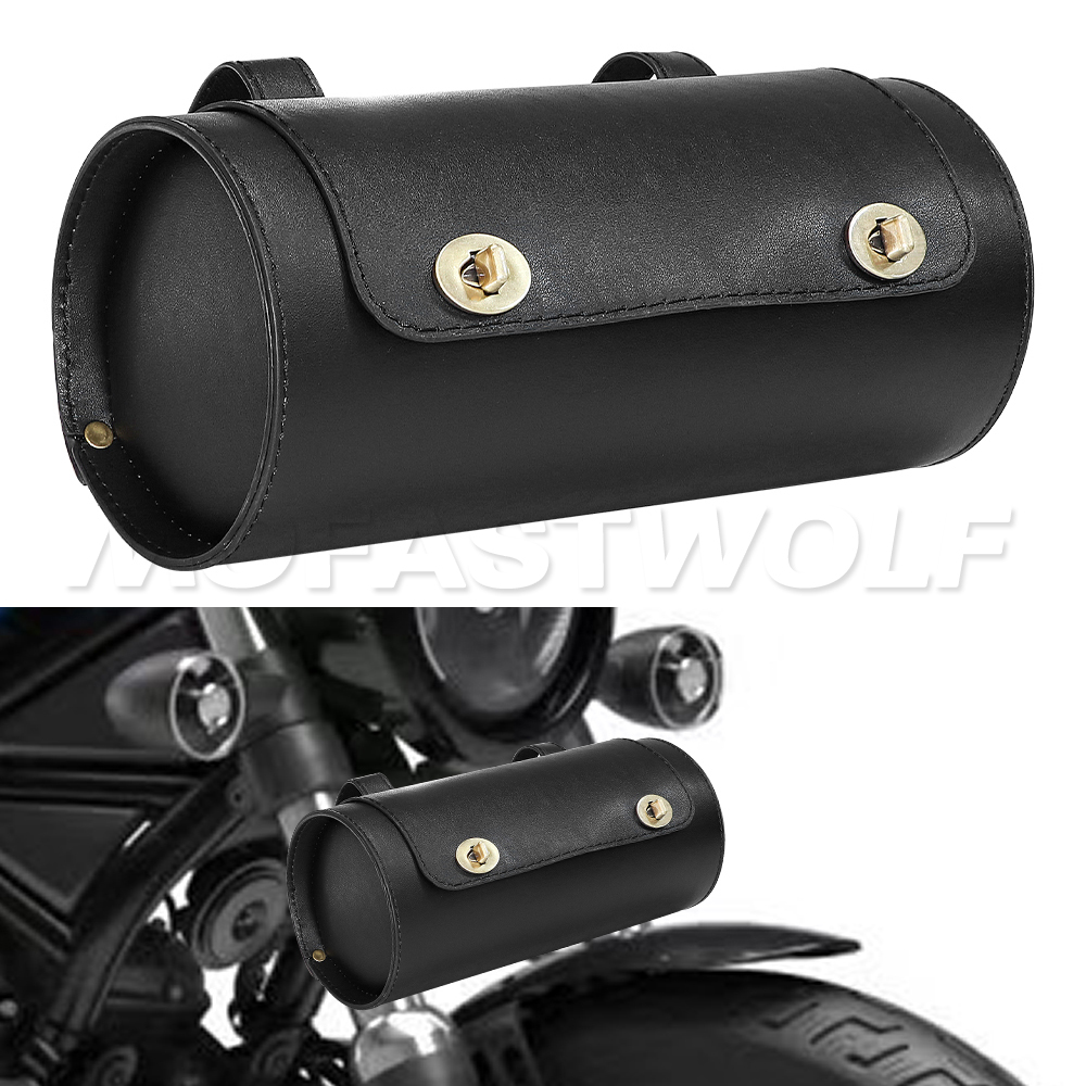 1X Black Universal Motorcycle  - Leather Work Bag ulasan dan harga