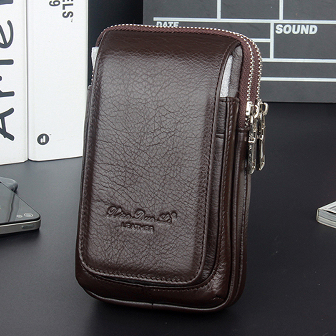 Men Genuine Leather Waist Fann - Leatherwork Wallet ulasan dan harga