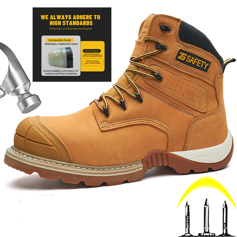 Cowhide Work Boots genuine lea - Leather Work Fabric ulasan dan harga