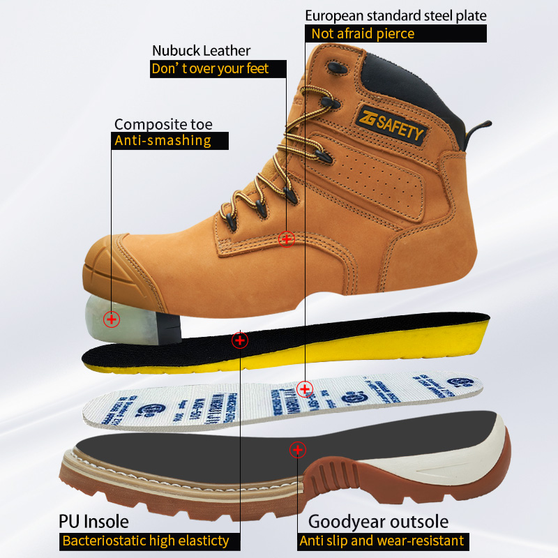 Cowhide Work Boots genuine lea - Leather Work Fabric ulasan dan harga