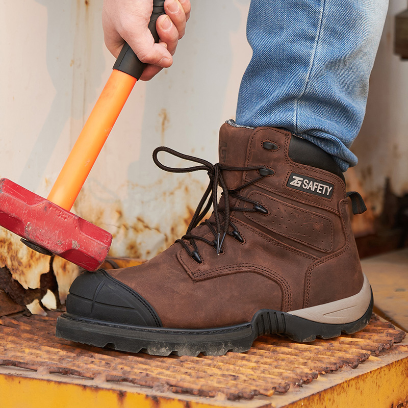 Cowhide Work Boots genuine lea - Leather Work Fabric ulasan dan harga