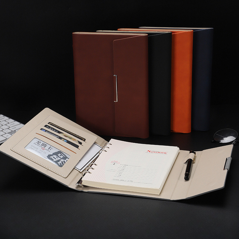 Tri-fold A5 Loose-leaf Noteboo - Leather Work Notebook ulasan dan harga