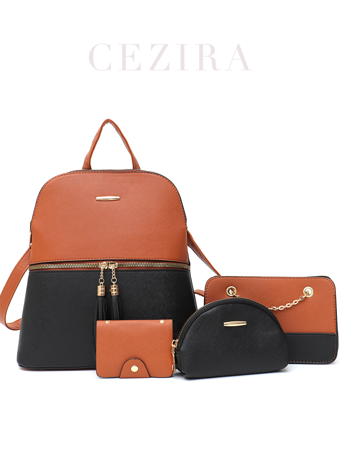 4 PCS Bags Set Women's Fashion - Leatherwork Wallet ulasan dan harga
