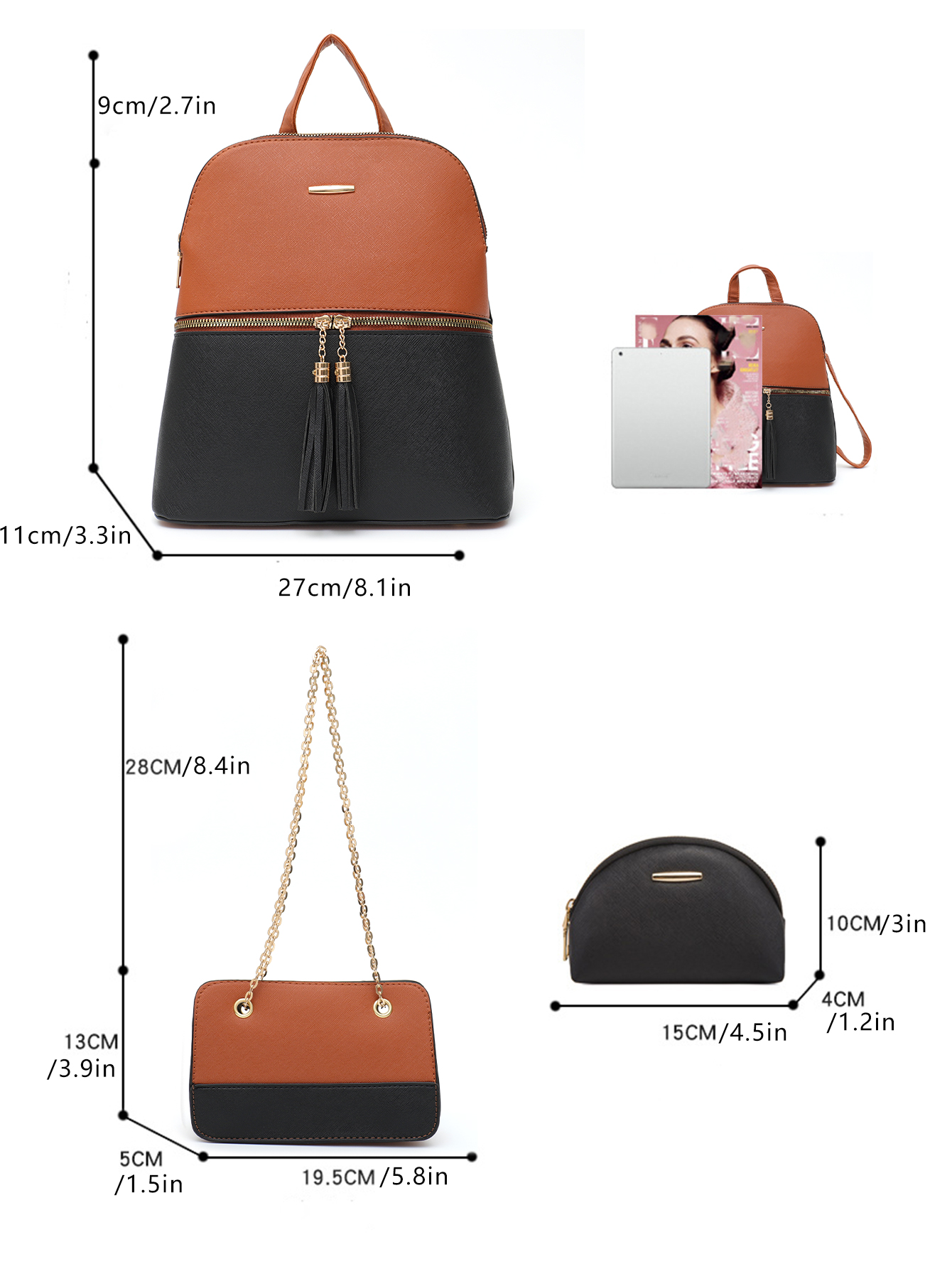 4 PCS Bags Set Women's Fashion - Leatherwork Wallet ulasan dan harga