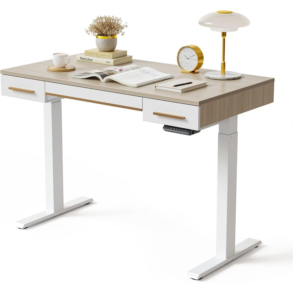 Electric Standing Desk, 3 Draw - Leather X ulasan dan harga