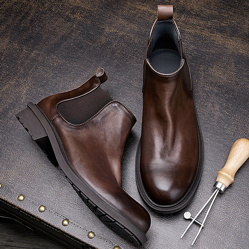 Men's Autumn Motorcycle Boots  - Vintage Leatherwork ulasan dan harga